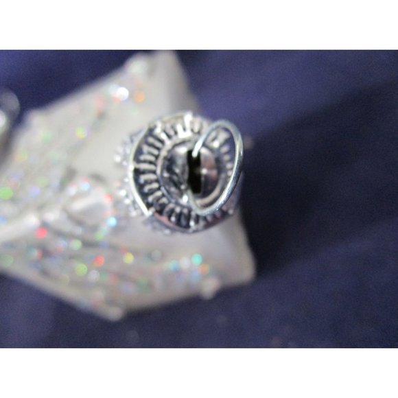 Silver Mercury Style Square Blown Glass Glitter Accent Ornaments A Set of Three - Picture 13 of 15